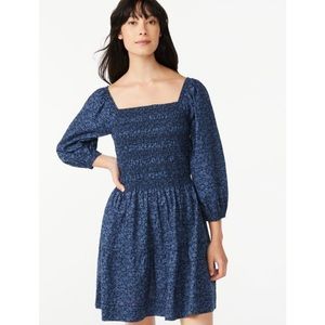 Free Assembly Smocked Floral Mini Dress